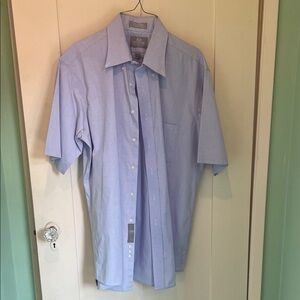 Stafford Light Blue Casual Button Down Shirt